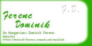 ferenc dominik business card